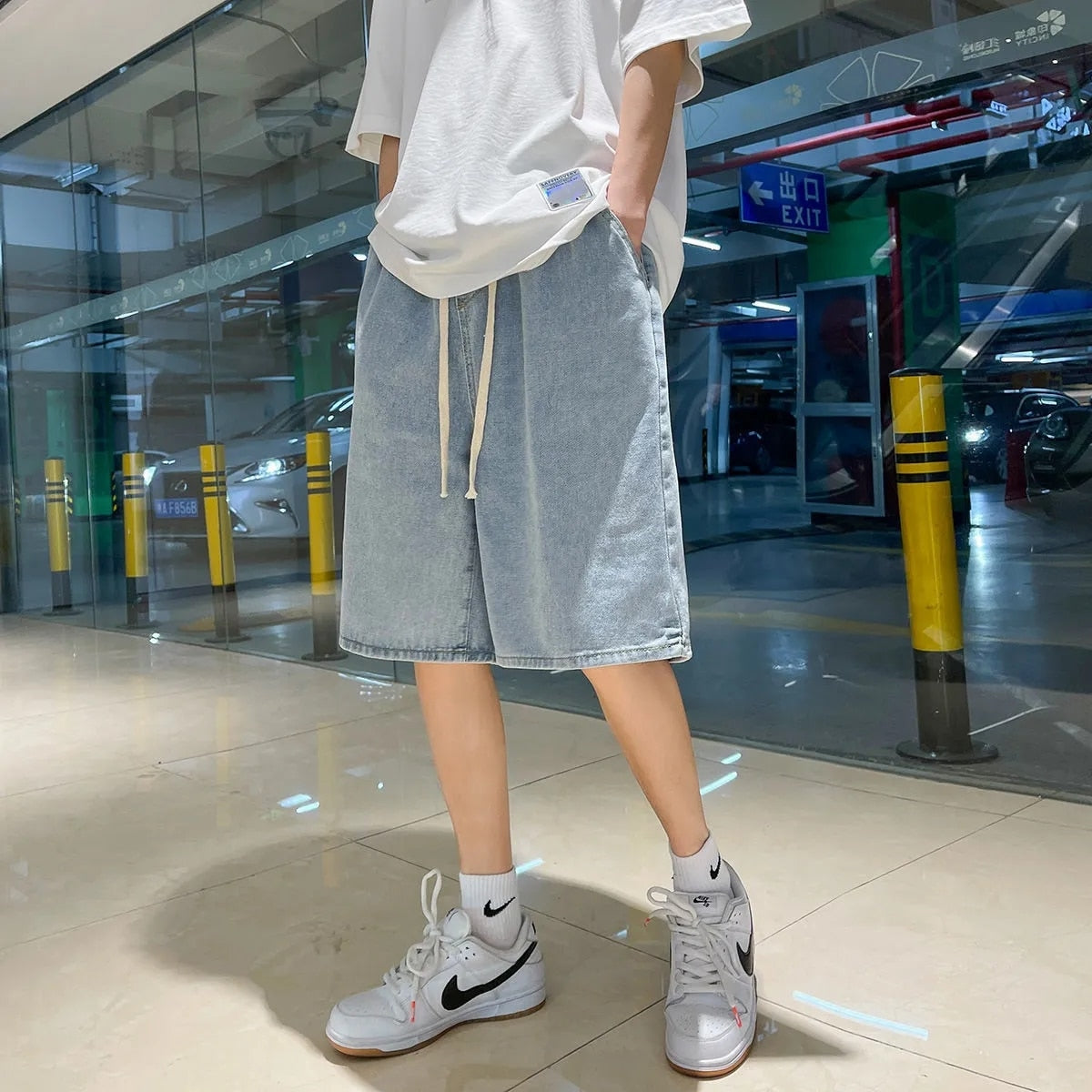 Summer Casual Men Male Cool Boys Loose Solid Soft Pocket Sport Shorts Pants Drawstring Simple Versatile