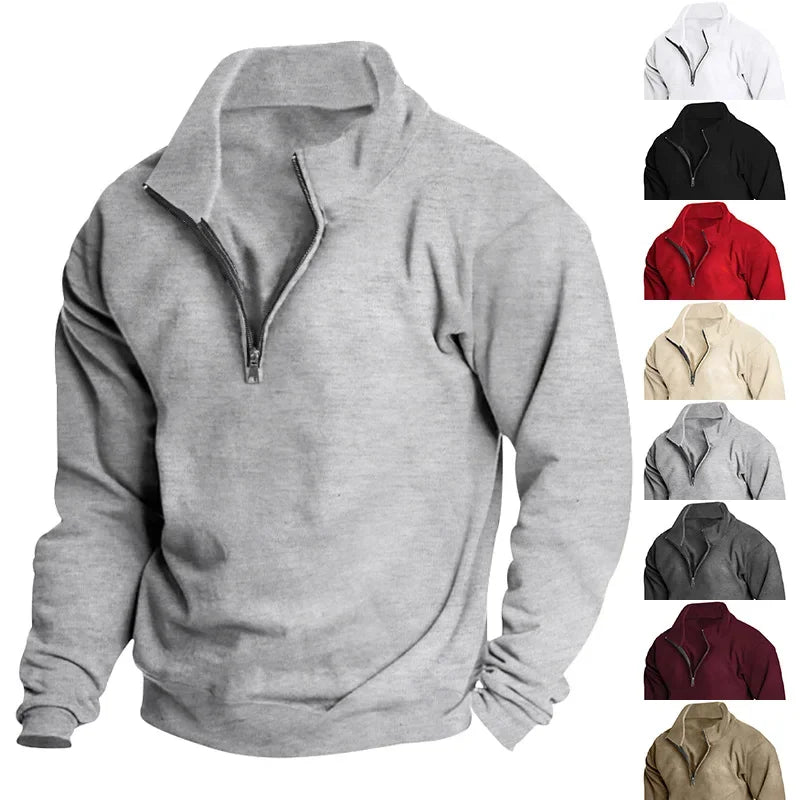 FORUWISH  - Quarter-Zip Pullover Tops Mens Turtleneck Fleece Sweatshirts Casual Warm Sweater Athletic Running Sports Hoodie Shirts