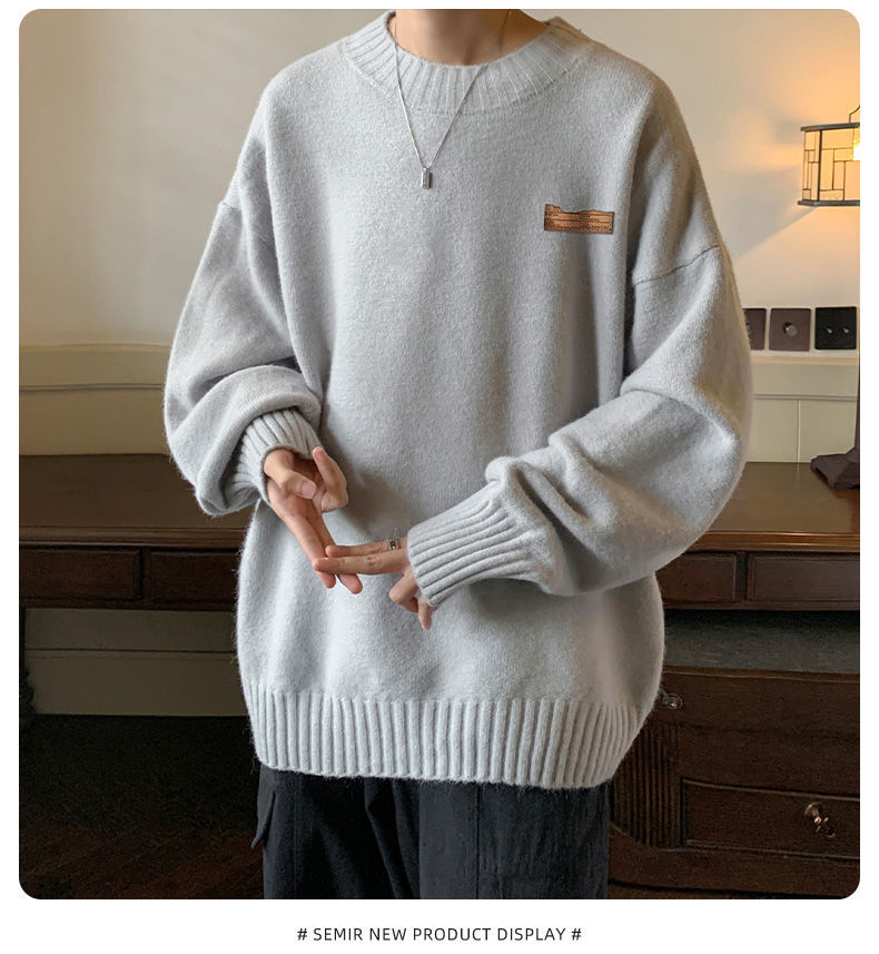 Autumn Winter Fashion Man Solid Pring Casual O Neck Men's Loose Tess Cool Boys Pullover Knitted Sweater All Match Soft