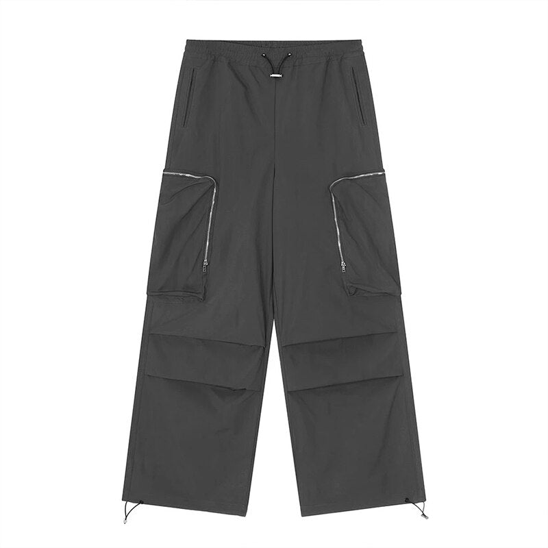 Baggy Black Oversize Men's Cargo Pants Japanese Streetwear Straight Trousers Male Vintage Loose Casual Pocket HipHop