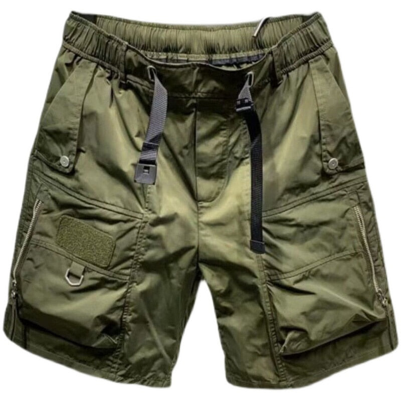 Summer New Men's Trendy Loose Straight Tube Casual Drawstring Versatile Sports Cargo Shorts High Street Trousers 12Z1334