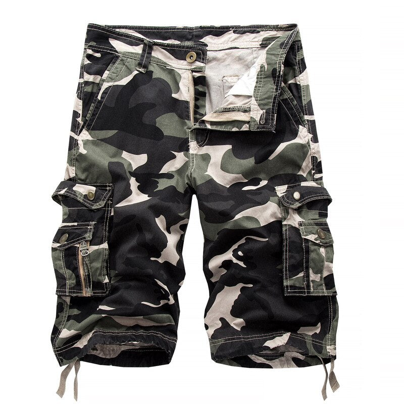 Casual Cargo Shorts Men Plus Size Summer Short Pants Military Camouflage Multi-Pocket Fifth Trousers Loose Bermudas Men Shorts