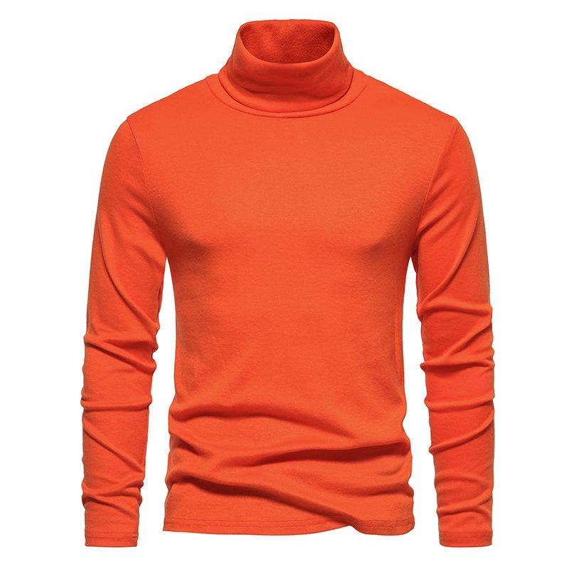 Men‘s Turtleneck Sweater Knitted Pullovers Bottoming Knitwear Fashion Casual Slim Fit Solid Color Stretch Pullover Sweaters Men