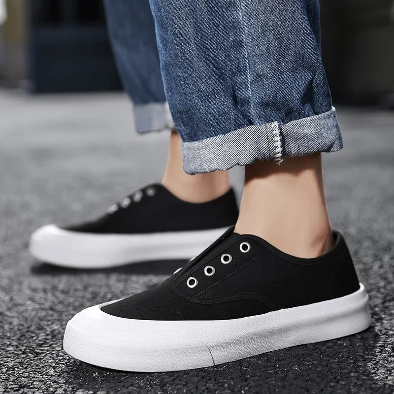 Men Canvas Shoes Fashion Solid Color Men Vulcanized Shoes Lace-up Casual Shoes Men Sneakers Tenis Masculino Zapatillas Hombre