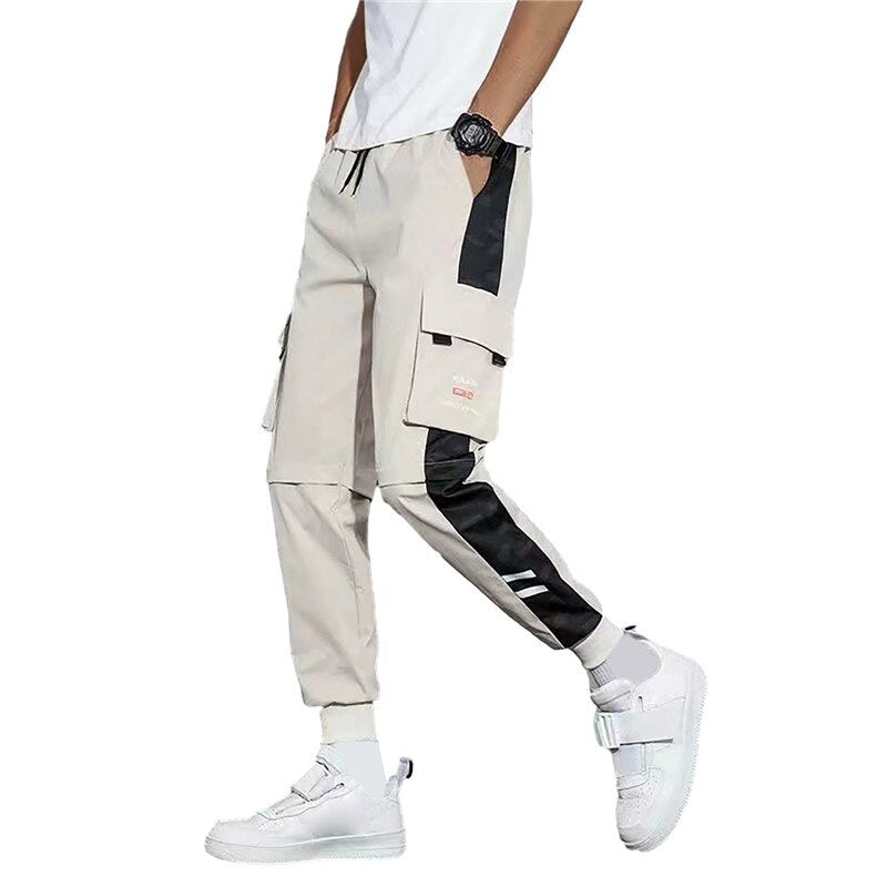 Men Summer Pants Cargo Work Trousers Stretch Waist Loose Multi Pocket Casual Trousers Pants Sports Outdoor Wearing Trousers