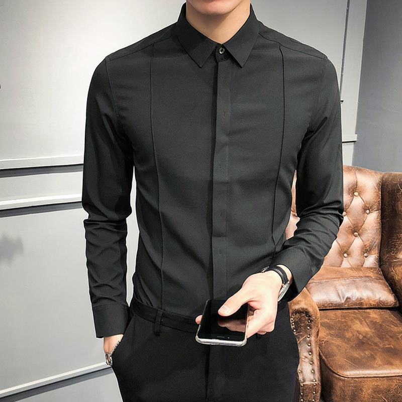 Fashion Lapel Solid Color All-match Shirt Men's Clothing 2023 Spring New Oversized Casual Tops Long Sleeve Loose Korean Shirt