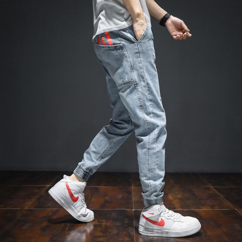 Men's Jeans Fashion Streetwear Plus Size Denim Cargo Pants Hip Hop Jeans Loose Fitting Casual Long Pants Trousers Men