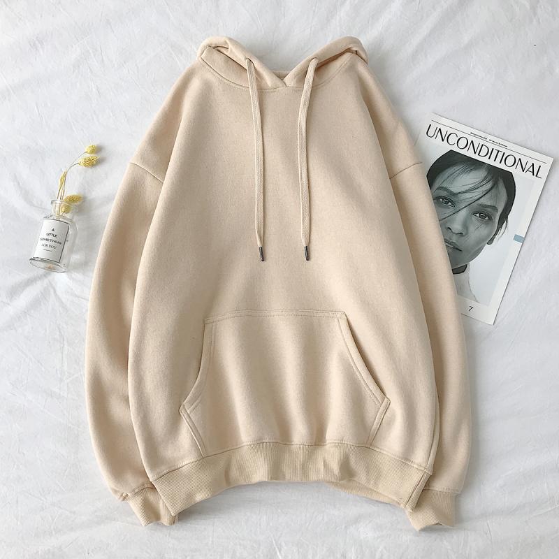 Hooded Sweatshirt Men Women Oversized Hoodie Long Sleeve Pullover Solid Couple Clothes Boys Grils Casual Hoodies Spring Winter