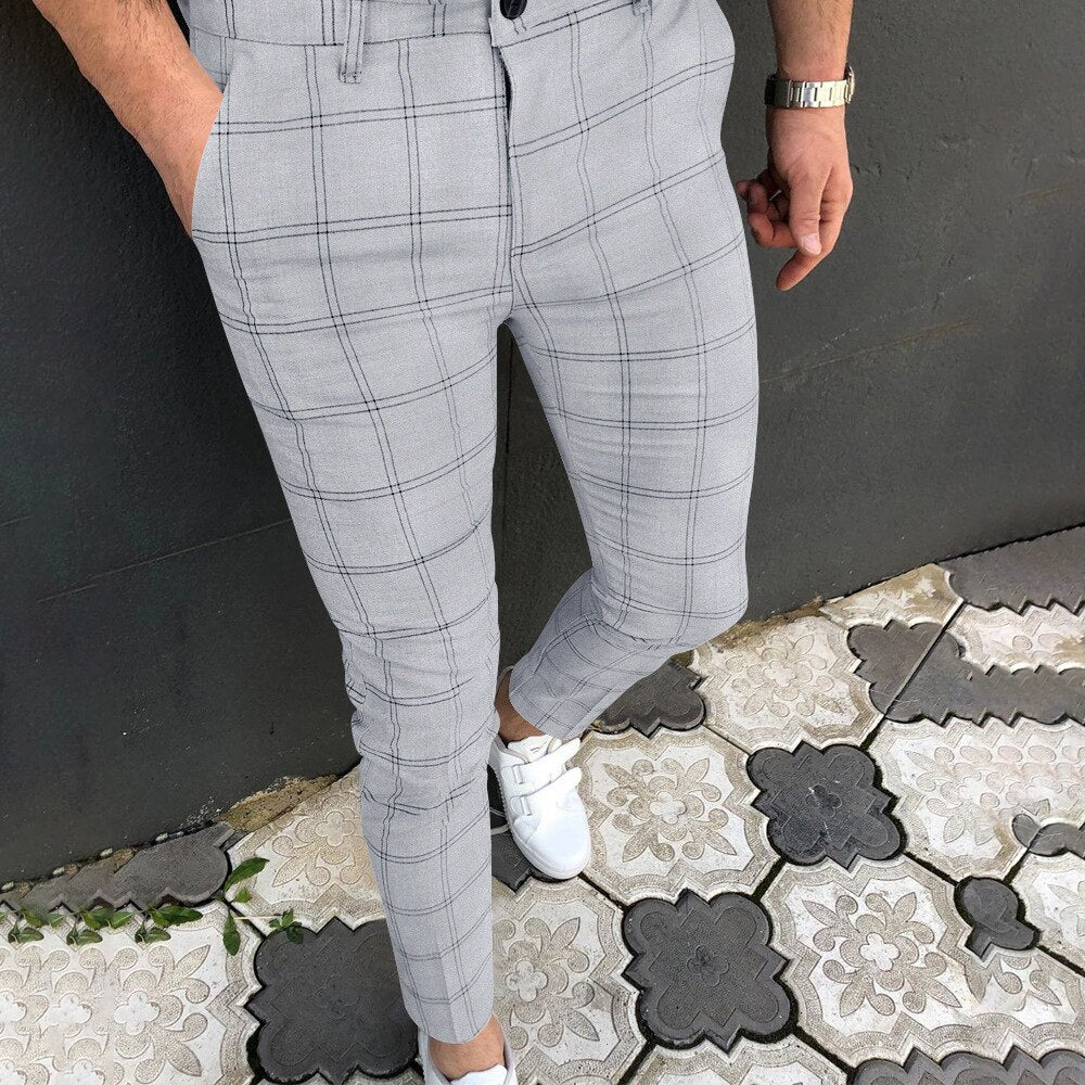 Men Clothing Hot Work Stretch Pants Spring Autumn New Fashion Grey Blue Multicolor Casual Trousers Pencil Pants For Men Business