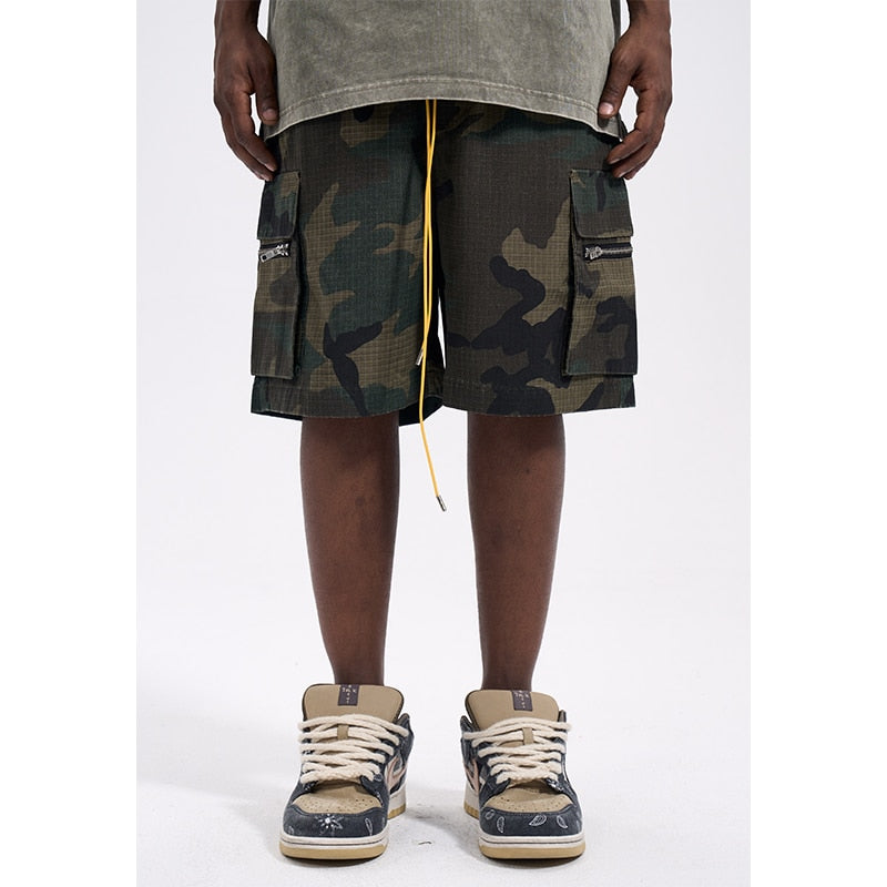 Vintage Casual Shorts Loose Summer Drawstring Versatile Cargo Shorts Men Basketball Shorts Military Shorts Men