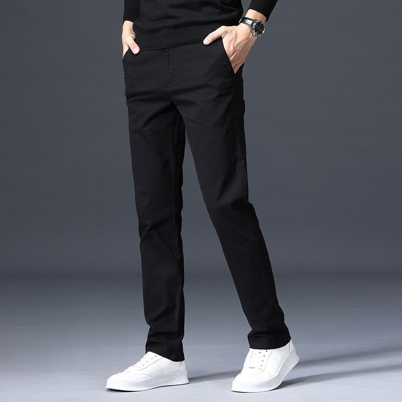 Men‘s Casual Cargo Cotton Pants Men Pocket Loose Straight Pants Elastic Work Trousers Brand Fit Joggers Male Super Large  Size