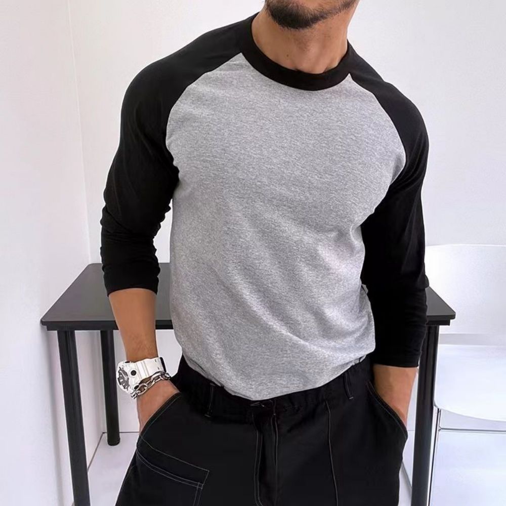 2023 Autumn Winter Long Sleeve T Shirt Men Muti Color O Neck 100% Cotton Male Female Casual Slim Fit Raglan Clothes Tees Tops