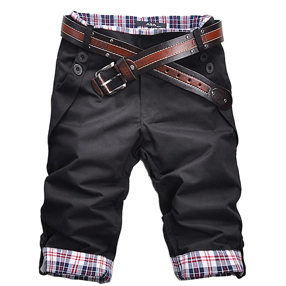 Men Shorts Casual Summer Cargo Loose Quick Dry Beach Plaid Pockets Buttons Fifth Fitness Jogging Workout