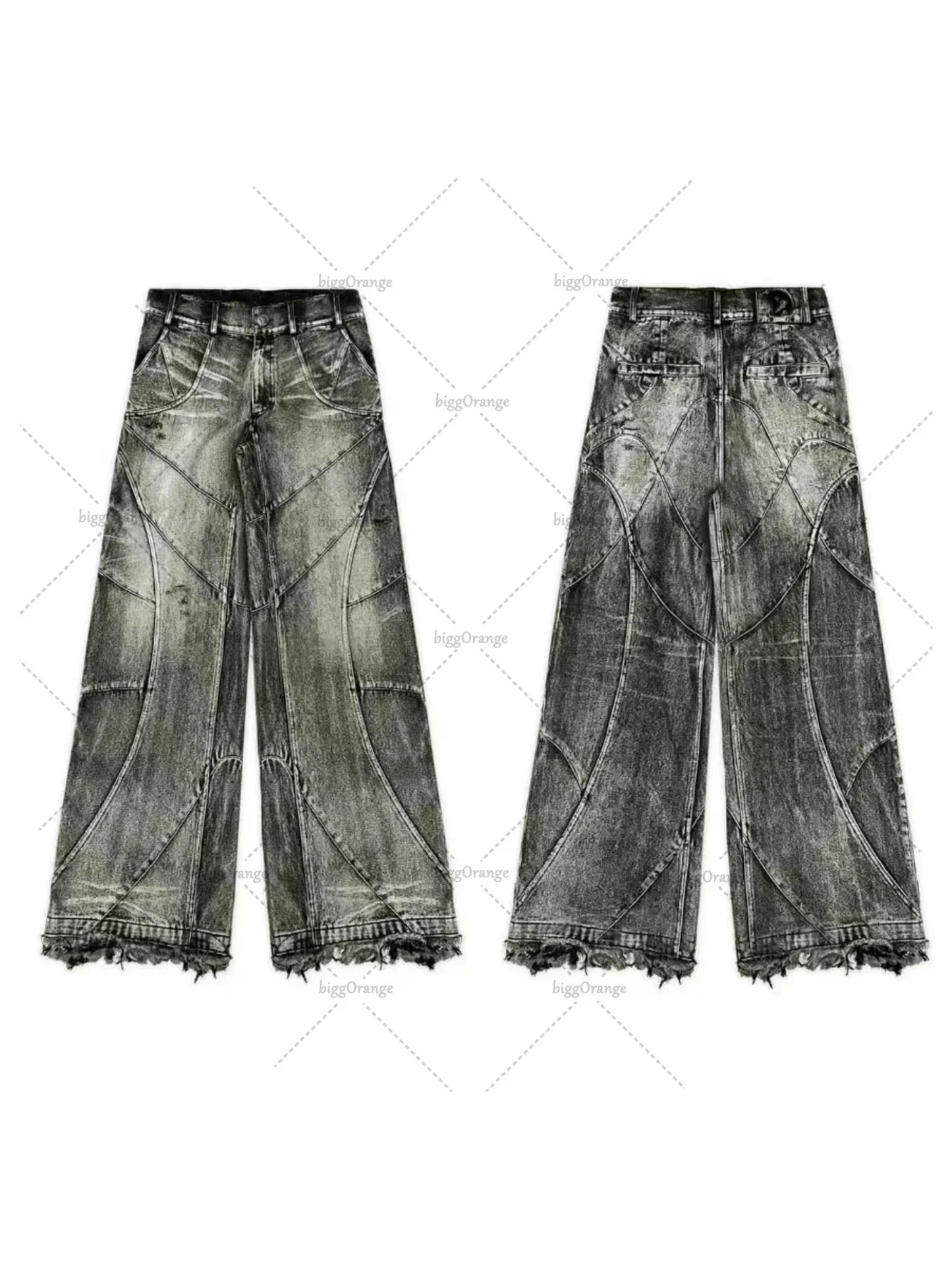 FORUWISH  -  Y2K American retro new washed heavy multi-pocket overalls jeans ladies pants Harajuku Punk Gothic baggy jeans wide-leg pants