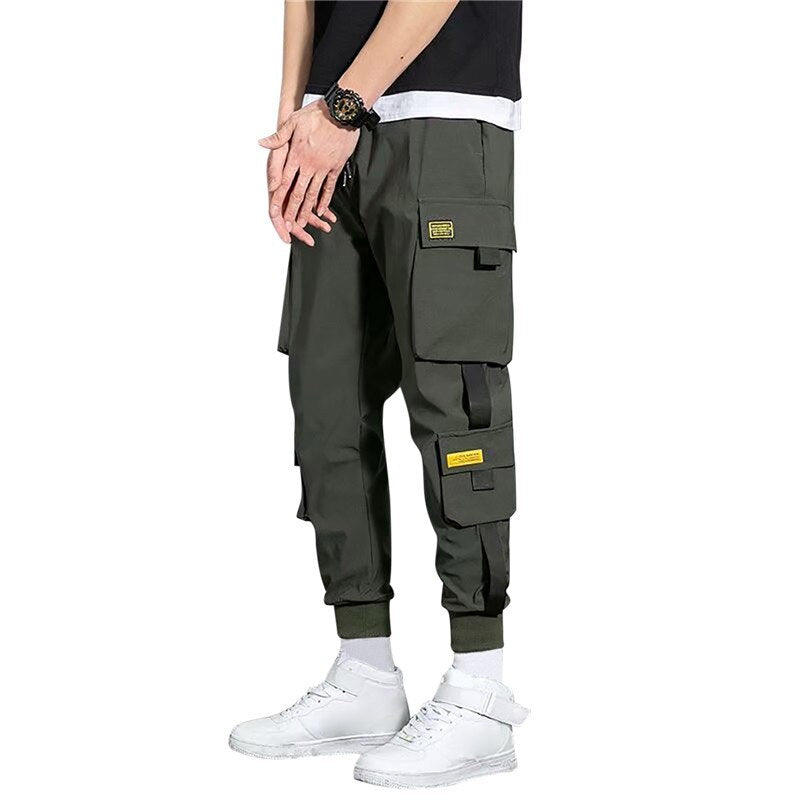 Men Summer Pants Cargo Work Trousers Stretch Waist Loose Multi Pocket Casual Trousers Pants Sports Outdoor Wearing Trousers