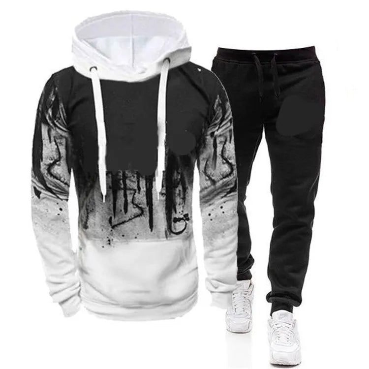 FORUWISH  -  Prowow Autumn Winter Trending Tracksuits Men Camouflage Hoodie Pant 2 Piece Set Sports Wear Ink Jogging Suits