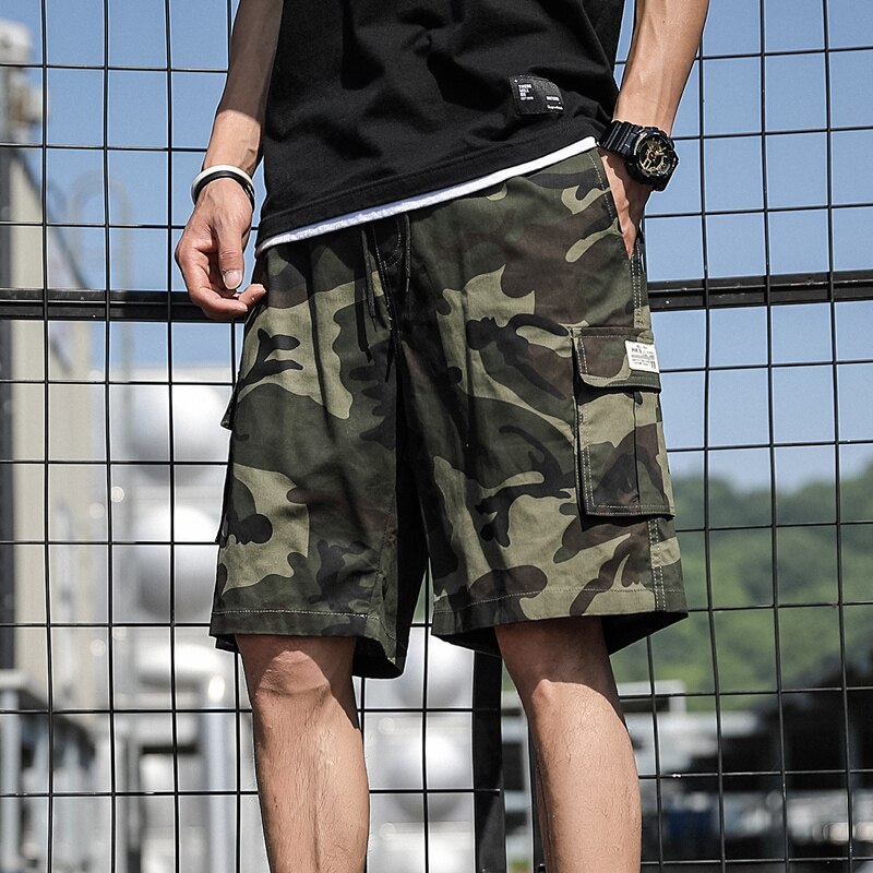 Summer Men's Cotton Shorts Multi-Pocket Camo Cargo Shorts Fashion Beach Pants Trend Loose High-Quality Large Size Sports Shorts