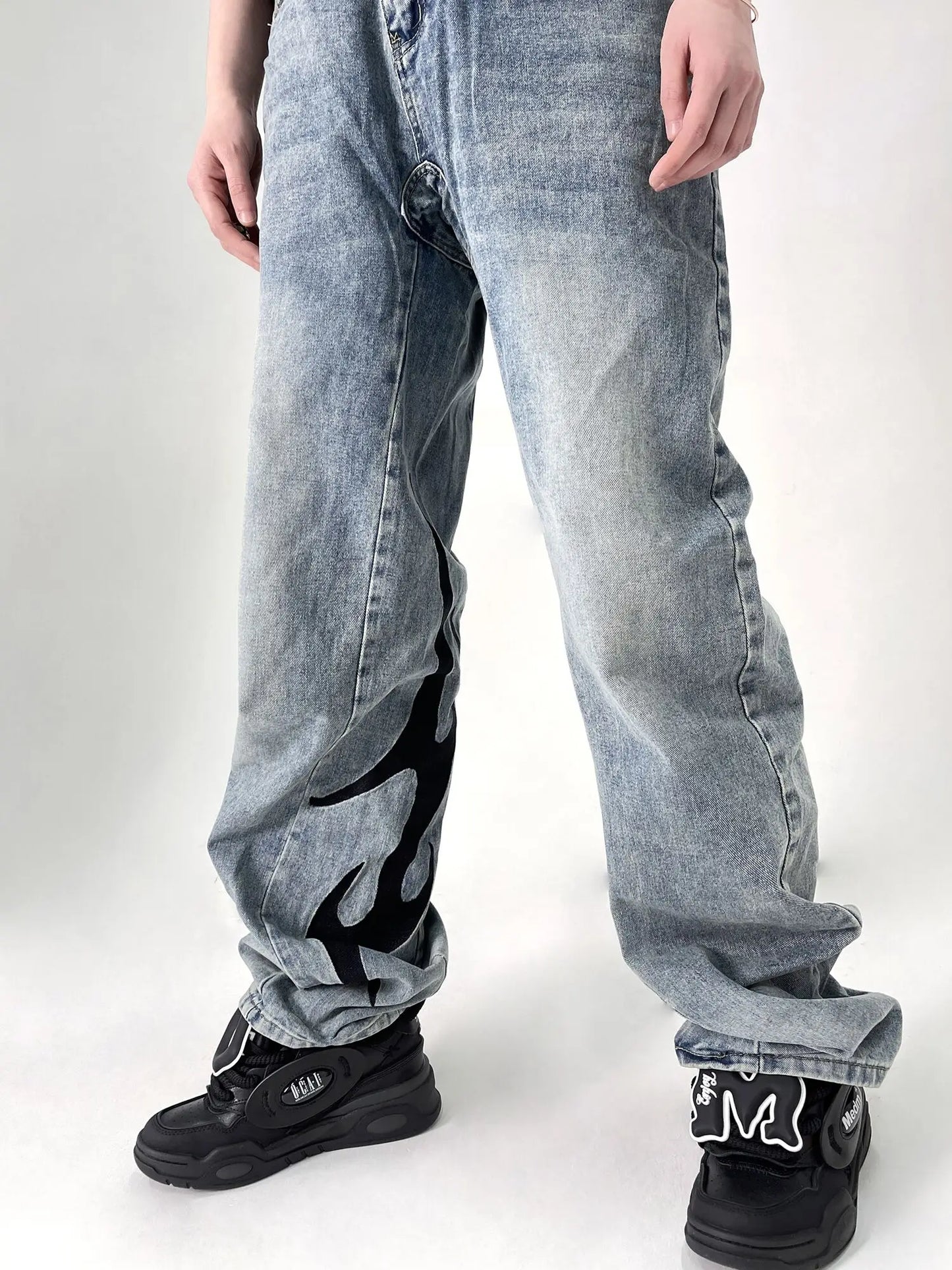 2024 Trendy Brand Wash Embroidered Jeans for Men's Straight Sleeve Loose and Versatile Spring and Autumn Street Pants