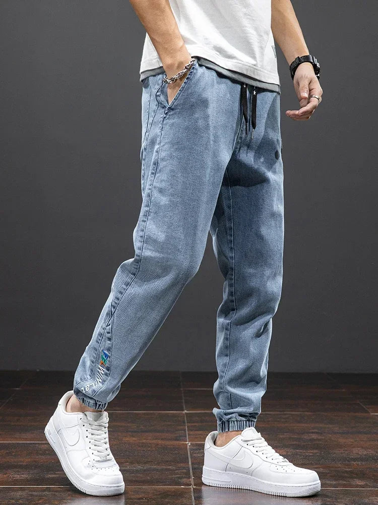 Plus Size 7XL 8XL Spring Summer Cargo Jeans Men Fashion Streetwear Denim Pants Baggy Casual Jogger Harem Jean Trousers Male