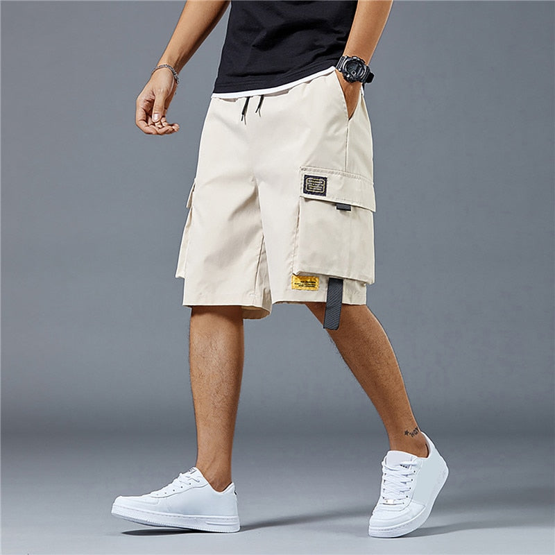 Summer Cargo Shorts Men Camouflage Buttons Loose Casual Multi-Pocket Baggy Shorts Streetwear Hip Hop Military Tactical Shorts