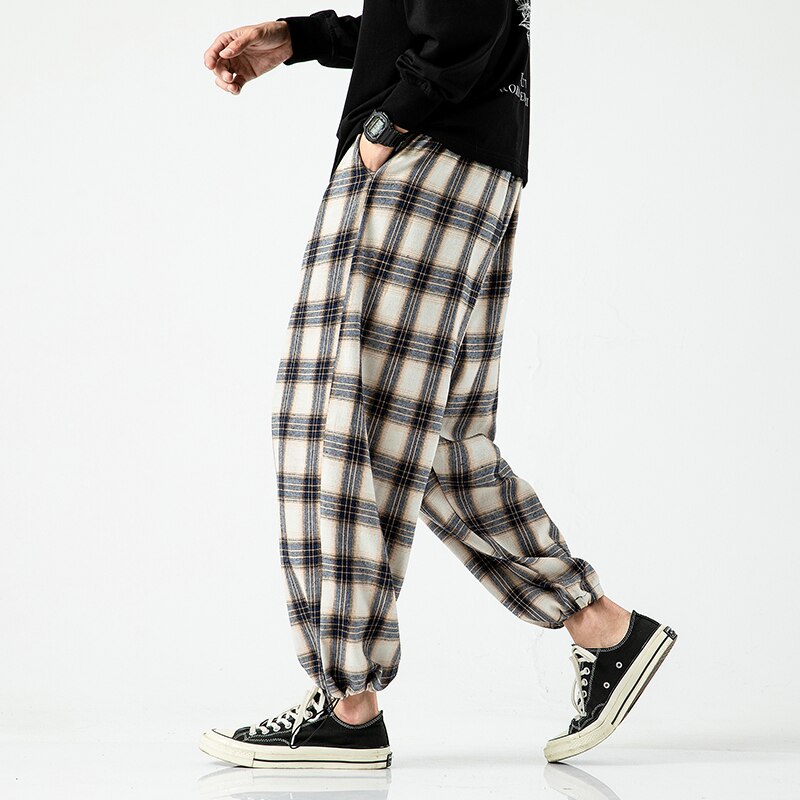 Streetwear Plaid Pants Men’s Casual Straight Trousers for Men Woman Harajuku Hip-hop Harem Pants Male Loose Oversized 5XL