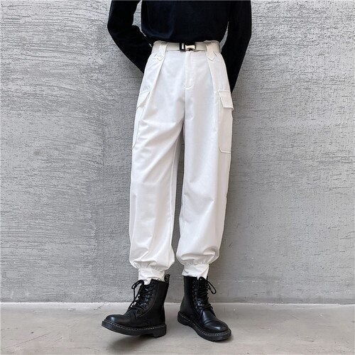 Men'S Cargo Pants Tooling Pant Men's Vintage Loose Wide Leg Streetwear Casual Hip-hop Micro-Stretch Mid-Rise Cotton Trousers B48