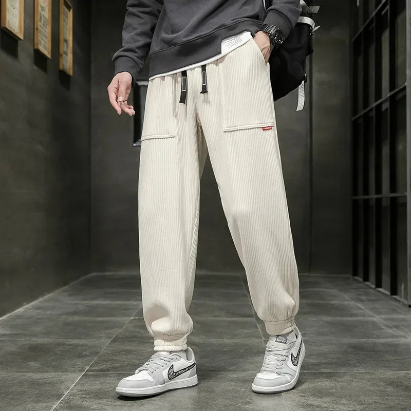 Foruwish - 2023 New Autumn Winter Corduroy Sweatpants Men Baggy Joggers Fashion Streetwear Loose Casual Harem Pants Plus SIze 8XL