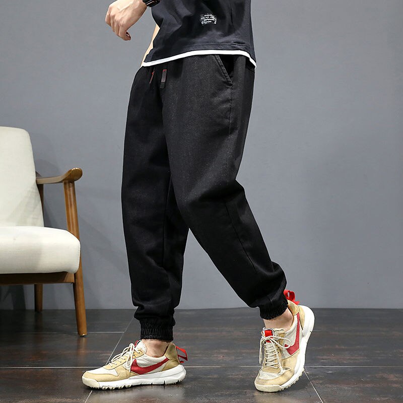 Men's Jeans Fashion Streetwear Plus Size Denim Cargo Pants Hip Hop Jeans Loose Fitting Casual Long Pants Trousers Men