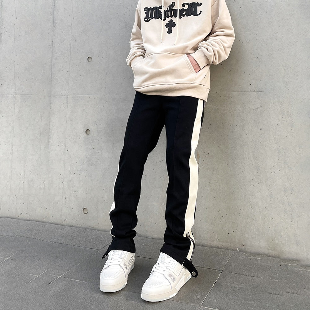 Casual Pants Men Streetwear Striped Pantalones Elastic Waist Street Fashion Autumn Y2k Slim Vintage Jogger Fit Summer Trousers