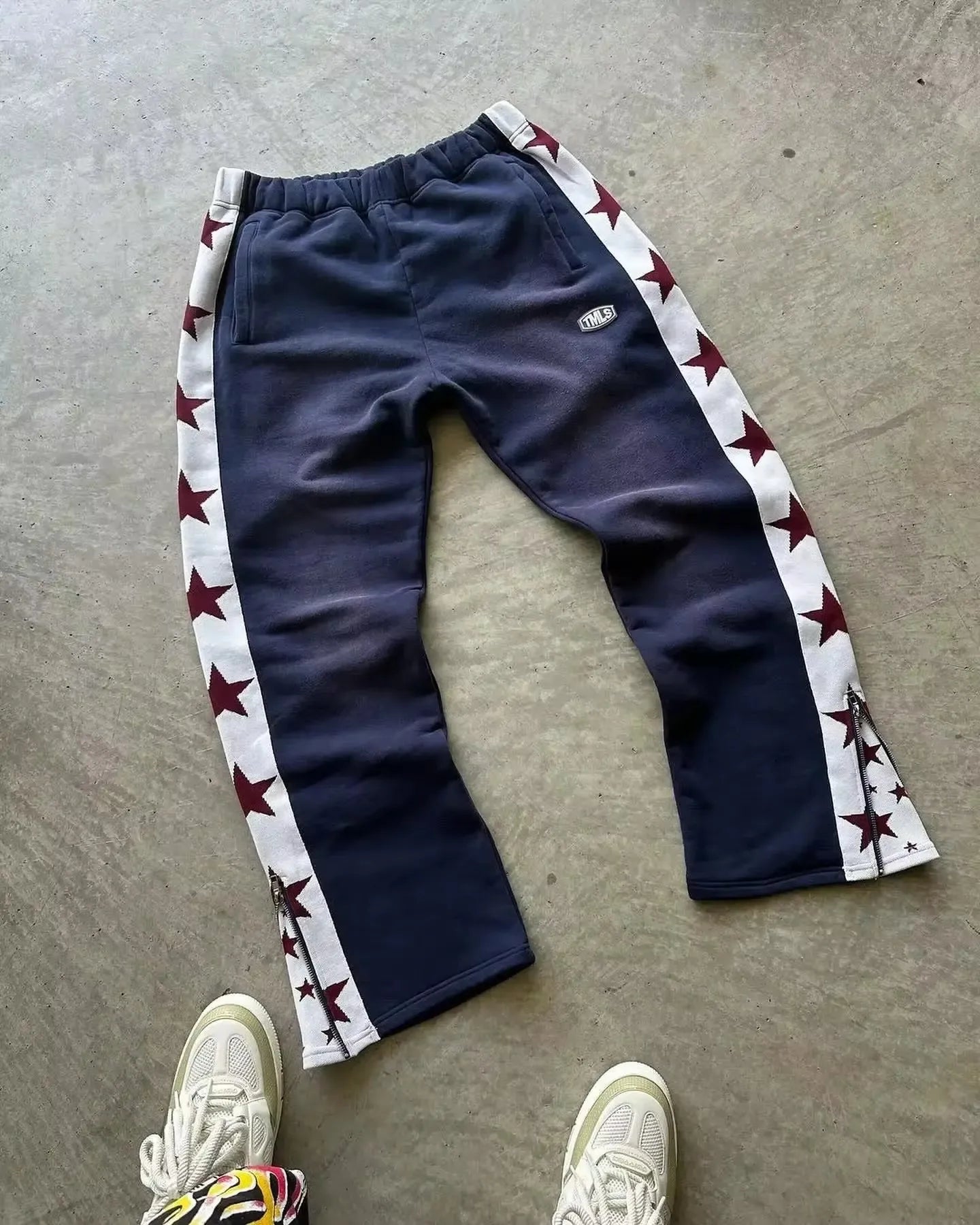 FOURWISH  -  Y2K New Trend Street Sports Pants Men's Harajuku Hip-Hop Letters Embroidered Loose Casual Pants New Elastic Waist Jogging Pants