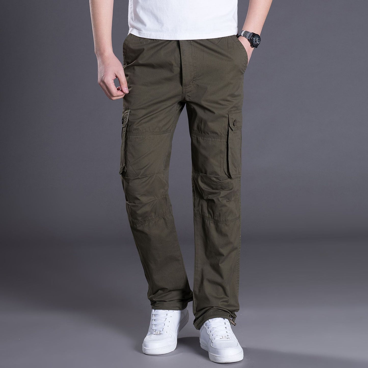 Men's Cargo Pants Mens Casual Multi Pockets Military Large Size Tactical Pants Men Outwear Army Straight Winter Pants Trousers