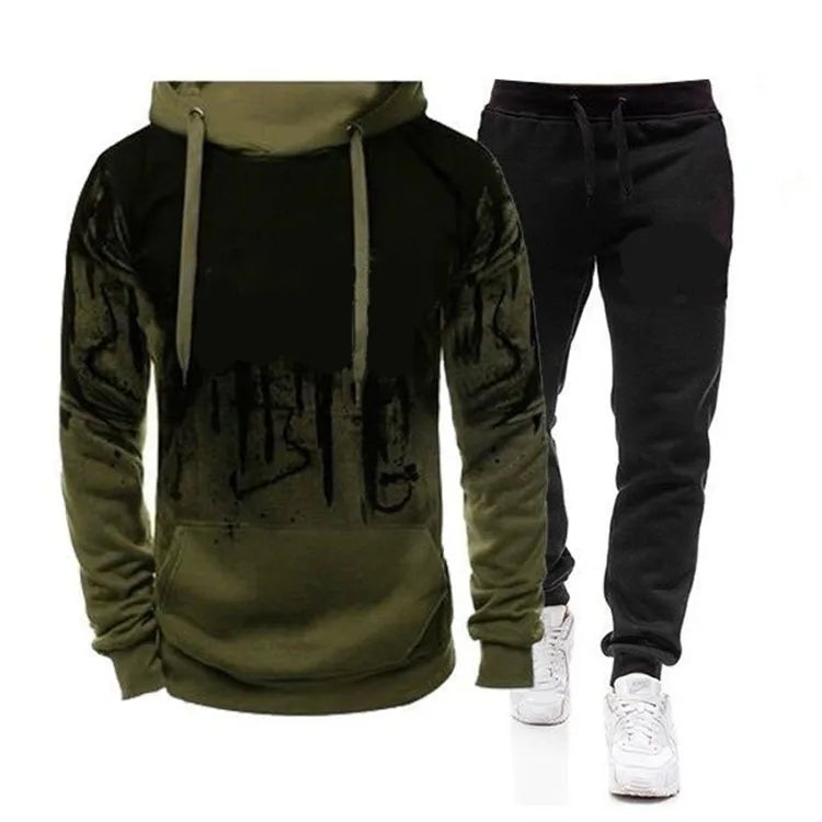 FORUWISH  -  Prowow Autumn Winter Trending Tracksuits Men Camouflage Hoodie Pant 2 Piece Set Sports Wear Ink Jogging Suits