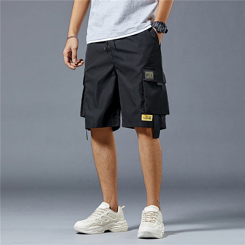 Summer Cargo Shorts Men Camouflage Buttons Loose Casual Multi-Pocket Baggy Shorts Streetwear Hip Hop Military Tactical Shorts