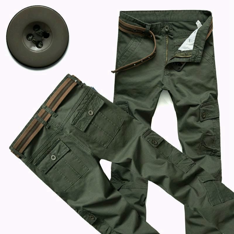 2023 Hot Sale Autumn Men's Cargo Pants Pure Cotton Casual Straight Loose Cargo Trousers Military Work Pants for Male B118