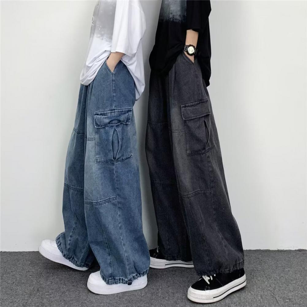 Streetwear Baggy Cargo Jeans Women’s Vintage Y2K High Waisted Straight Wide Leg Pants Denim Trousers Fairy Grunge Alt Clothes