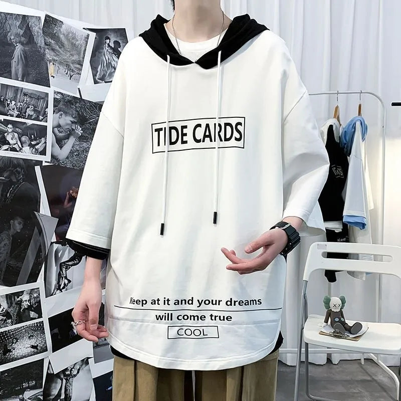 Summer Hoodies Men Hoodies Teens Korean Fashion All-match Loose Breathable Couples Ins Y2k Clothes Tops Streetwear Youthful New