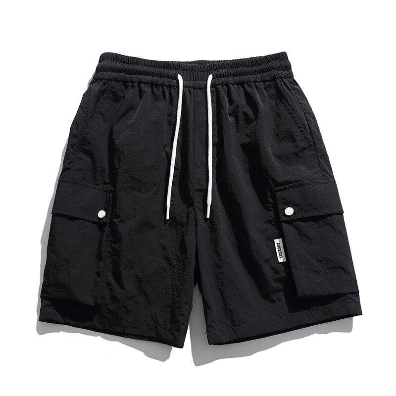 Cargo Ice Shorts Men Summer Beach Loose Casual Work Trousers Men's Clothing White Black Blue Shorts Pants Breathable