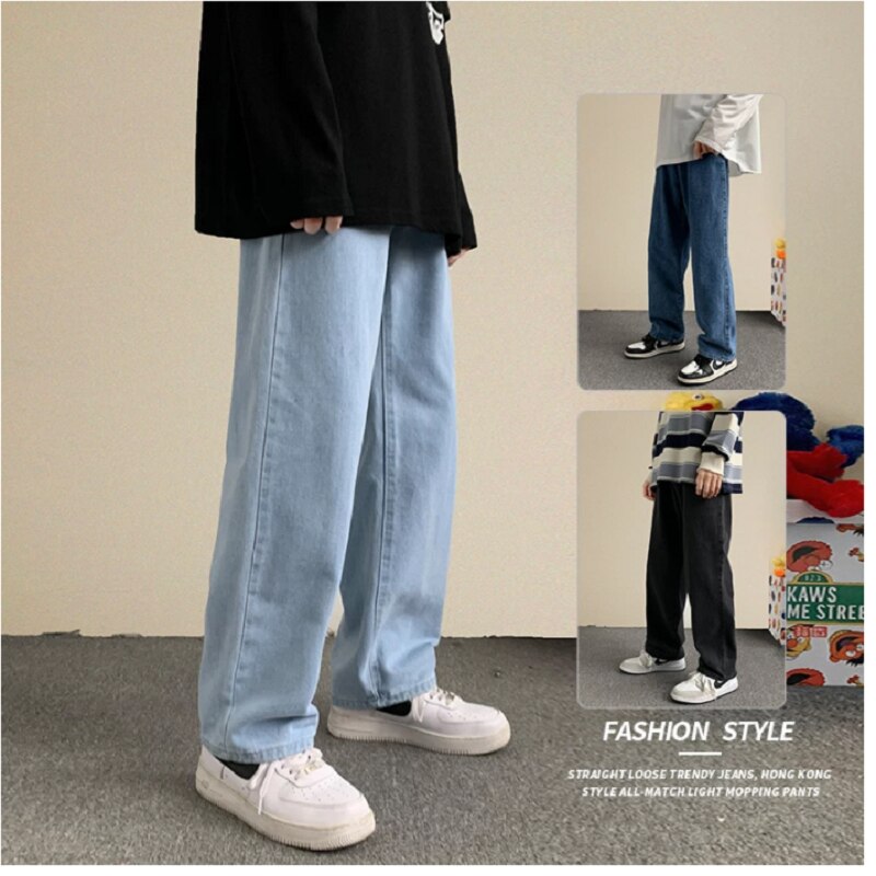 Denim Jeans Man Pants Trendyol Men Jean Sale Trousers for Men Men's Fashion Baggy Male Mens Streetwear Korean Men´s Boys Large