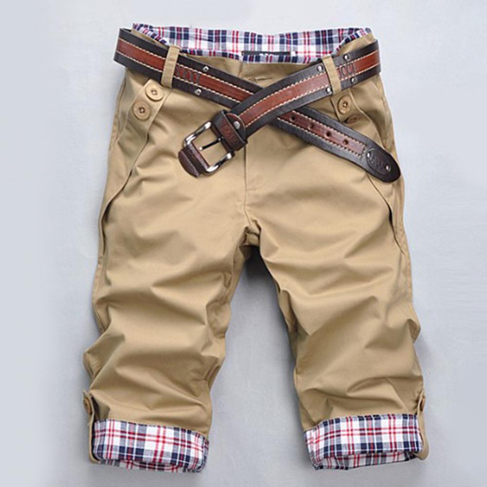 Men Shorts Casual Summer Cargo Loose Quick Dry Beach Plaid Pockets Buttons Fifth Fitness Jogging Workout