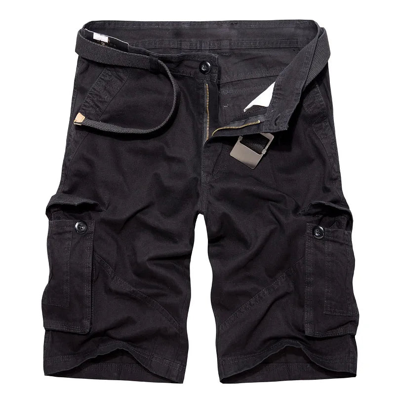 FORUWISH  - New Summer Men Tactical Shorts Multi-Pocket Cotton Male Shorts Cotton Casual New Zipper Straight Man Short Pants