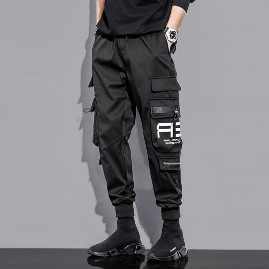 Hip Hop Cargo Pants Harem Joggers Trousers Men Women Ribbons Pockets Streetwear Summer Casual Loose Sweatpant Men's Clothing