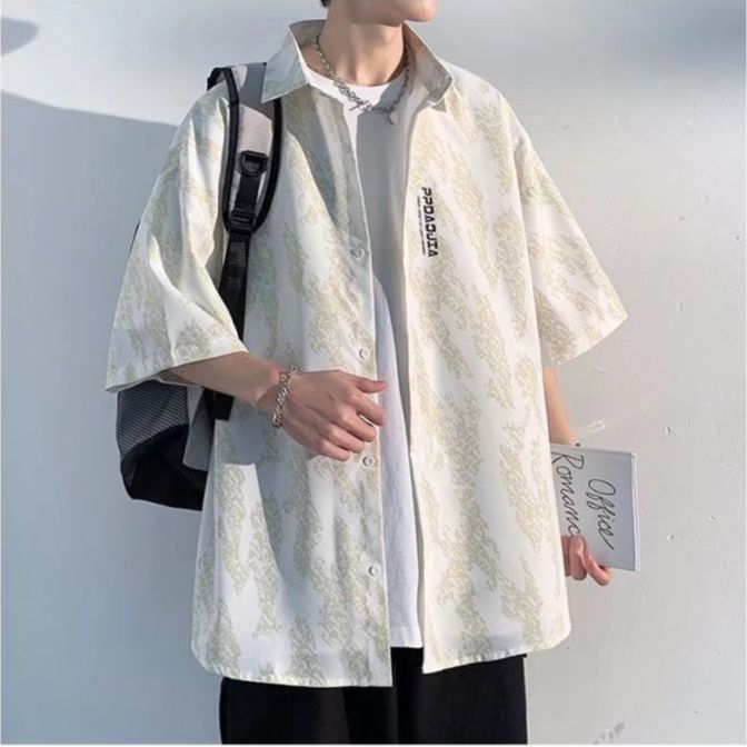 Spring Summer Fashion Men's Solid Casual T-Shirt Loose Cool Boy Soft Versatile Tops Pocket Patchwork Buttons Print