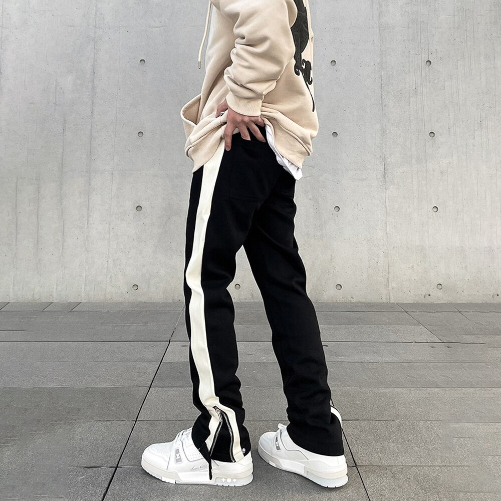 Casual Pants Men Streetwear Striped Pantalones Elastic Waist Street Fashion Autumn Y2k Slim Vintage Jogger Fit Summer Trousers