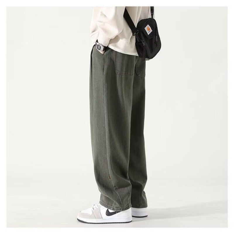 Cargo Pants Mens Straight Pants Large Size Male Loose Casual Pants Sport Trousers Joggers Oversize Sports  Streetwear Men