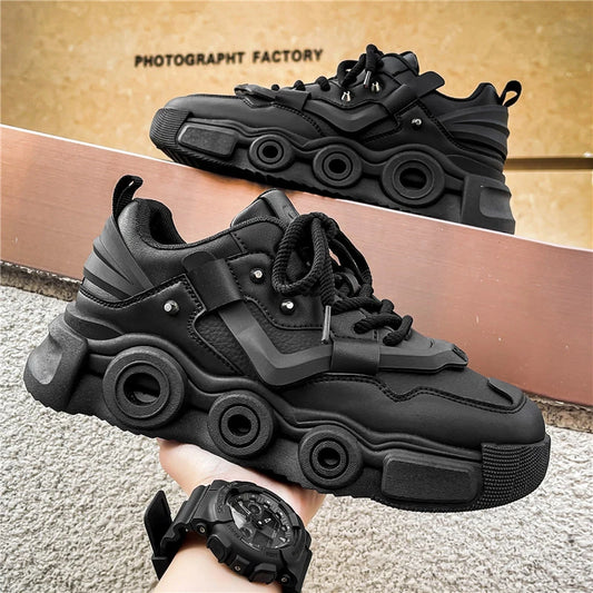 Men's Run Sneaker Walking Leather Shoes Youth Casual Cricket Shoes Fashion Trend Board Shoes Comfort Skateboard Shoes