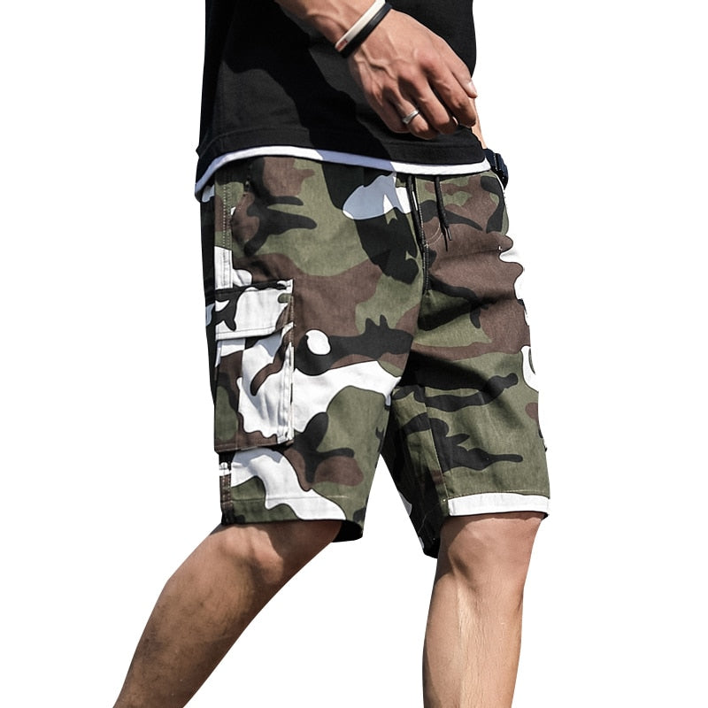 Summer Men's Cotton Shorts Multi-Pocket Camo Cargo Shorts Fashion Beach Pants Trend Loose High-Quality Large Size Sports Shorts