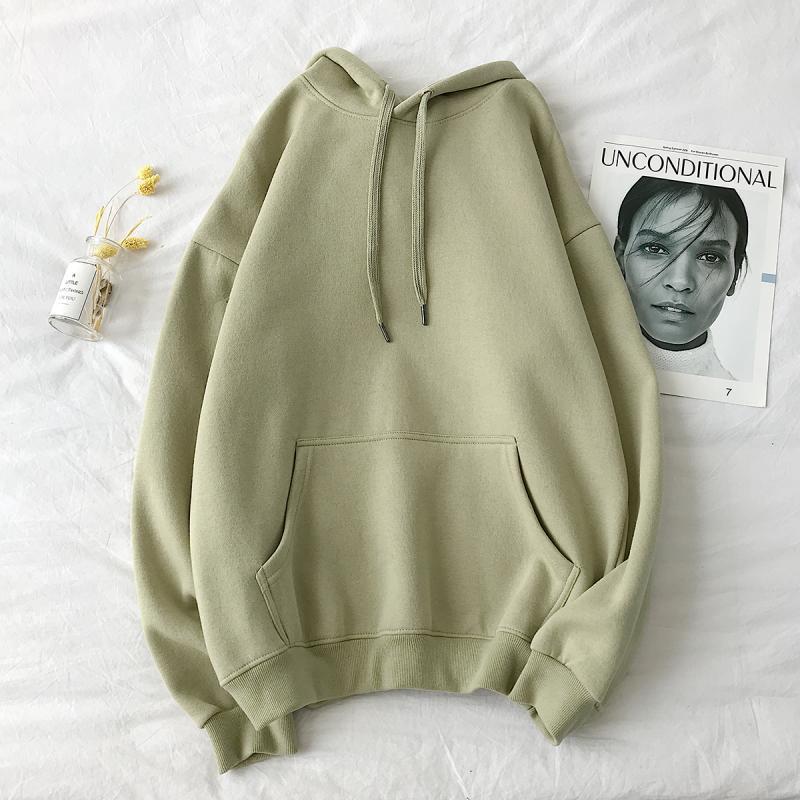 Hooded Sweatshirt Men Women Oversized Hoodie Long Sleeve Pullover Solid Couple Clothes Boys Grils Casual Hoodies Spring Winter