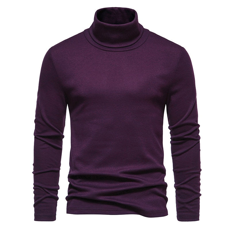 Men‘s Turtleneck Sweater Knitted Pullovers Bottoming Knitwear Fashion Casual Slim Fit Solid Color Stretch Pullover Sweaters Men