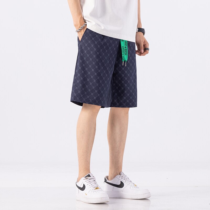 2023 Summer Men's Thin Casual Oversize Shorts Y2K Streetwear Ice Silk Fashion Short Pants Big Size Plus Classic Bermuda Male 7XL