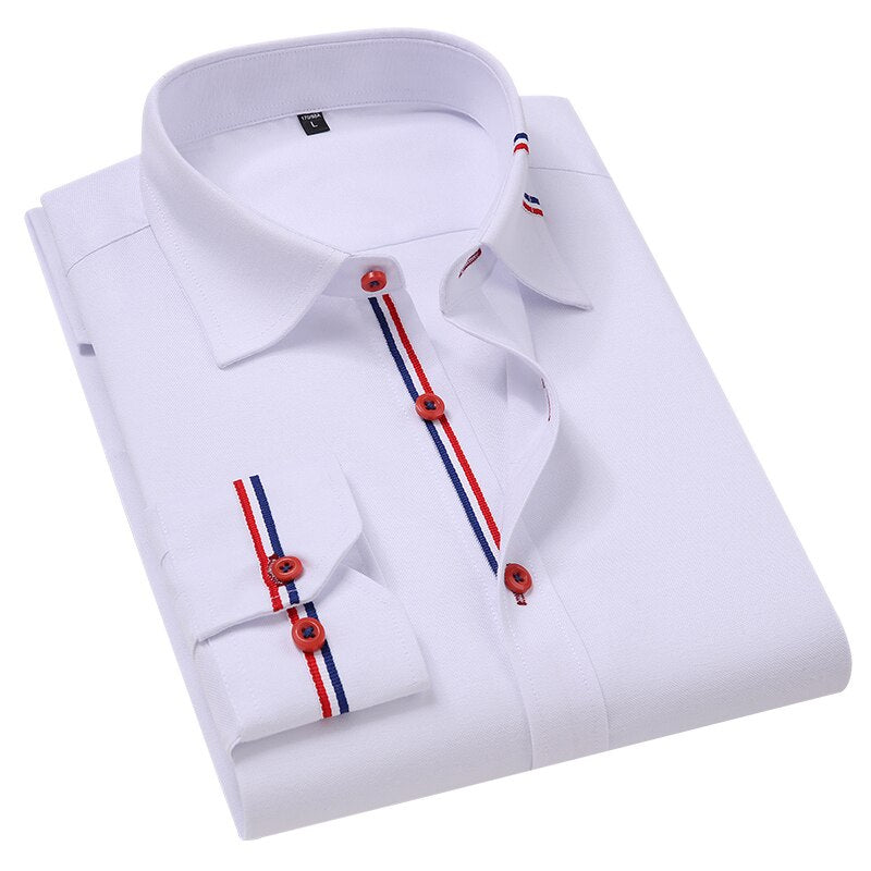 Floral Printed Fashion Men's Long Sleeve Casual Shirts New  Collar Soft Thin Slim Fit Male Dress Shirt With Korean Clothing